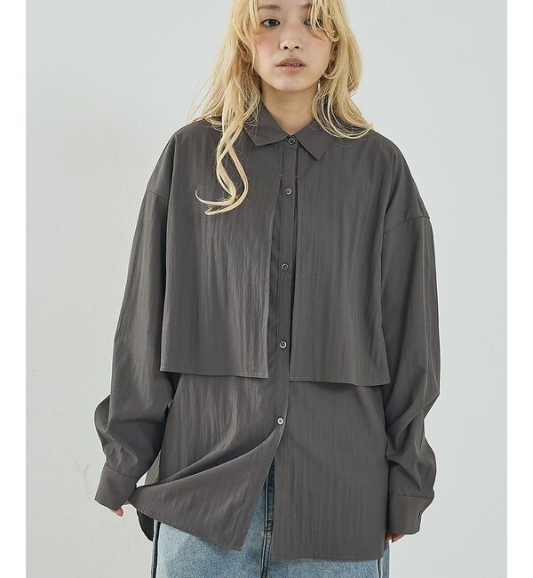 NOMINE「【ユニセックス】ロングヨーク オーバーサイズ シャツ」|シャツ・ブラウス|グレー