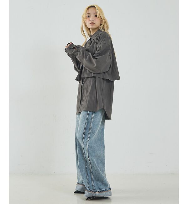 NOMINE「【ユニセックス】ロングヨーク オーバーサイズ シャツ」|シャツ・ブラウス|