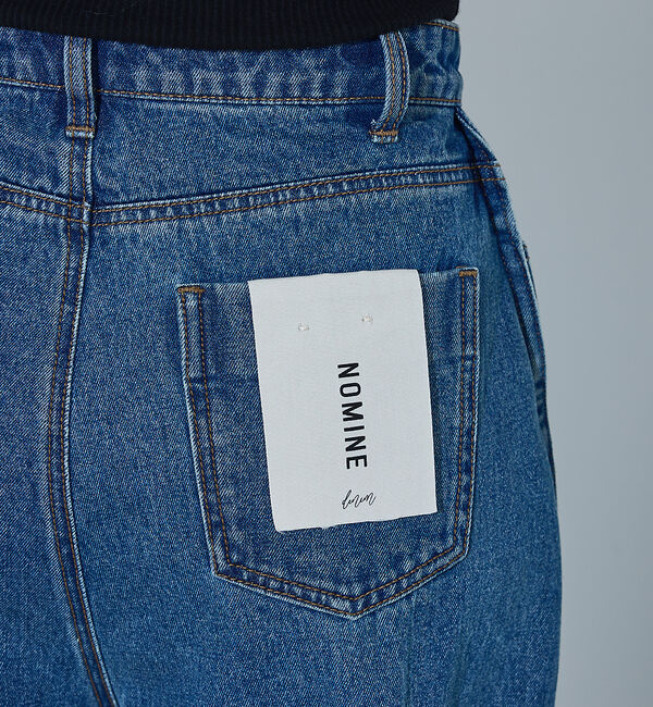 NOMINE「サイドライン タック ワイド ハイウエスト デニムパンツ」|デニム|