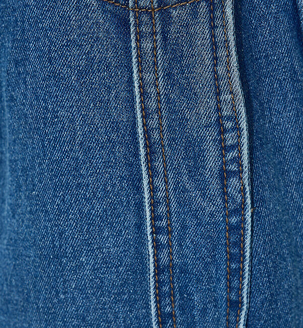 NOMINE「サイドライン タック ワイド ハイウエスト デニムパンツ」|デニム|