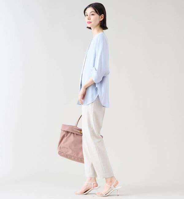 TIARA「ベルテッドハイウエストテーパードパンツ（セットアップ可）」|スラックス|