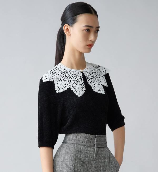 TIARA「レース襟モールニット」|ニット・セーター|