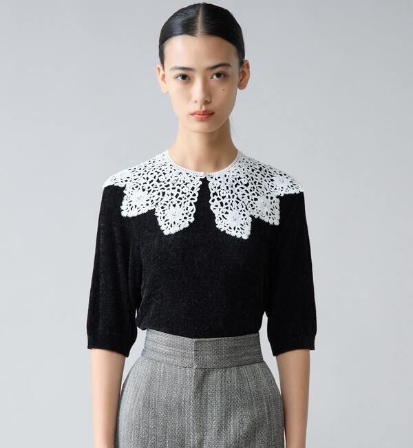 TIARA「レース襟モールニット」|ニット・セーター|