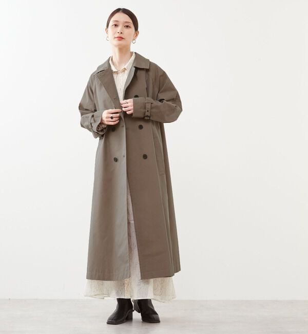 Soffitto「【定番アレンジ】サイドスリットシャンブレートレンチコート」|トレンチコート|