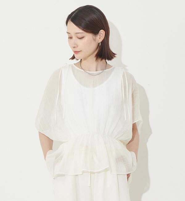 Soffitto「ギャザーペプラムブラウス」|シャツ・ブラウス|オフホワイト