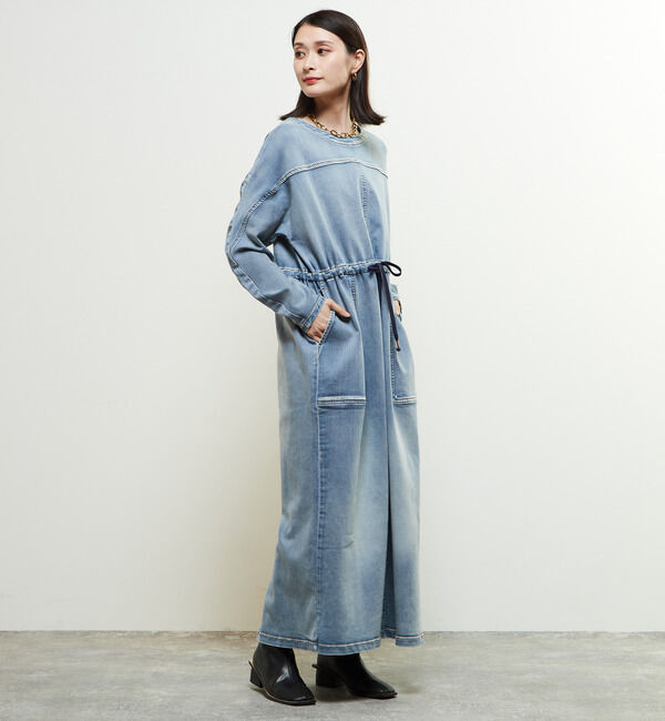 SOFFITTO「ミニ裏毛デニムワンピース」|ワンピース|