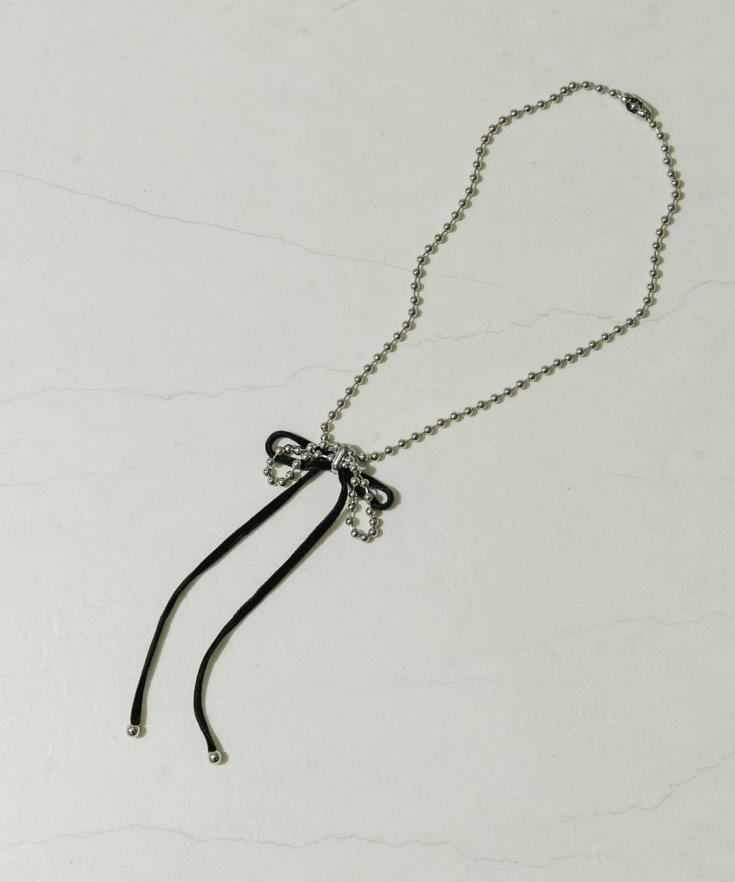 SMELLY「トップリボンボールチェーンネックレス」|ネックレス|