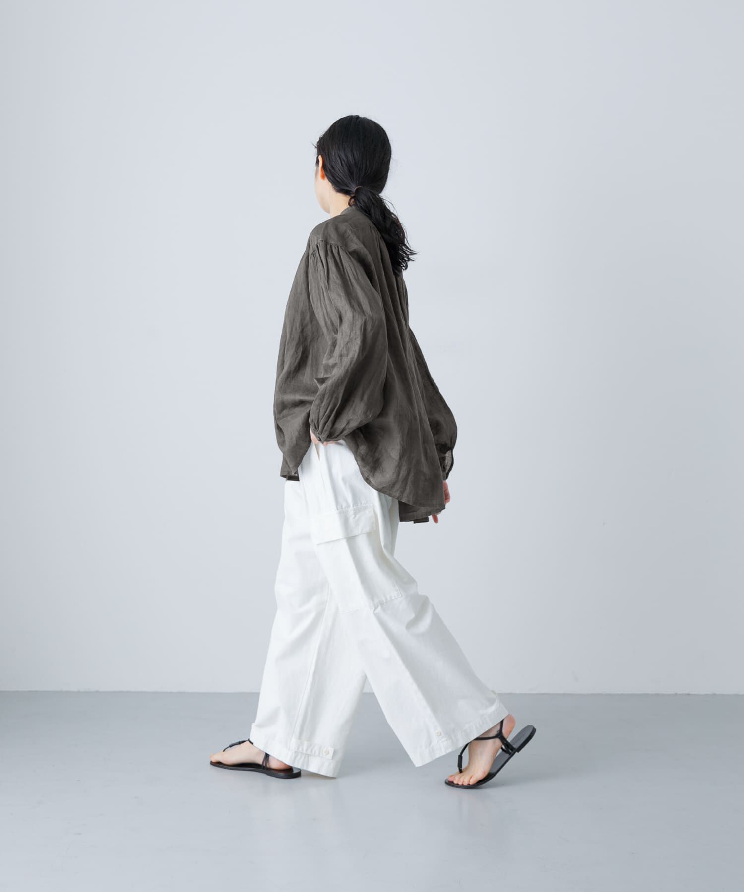 かぐれ「リネンスモックブラウス」|シャツ・ブラウス|