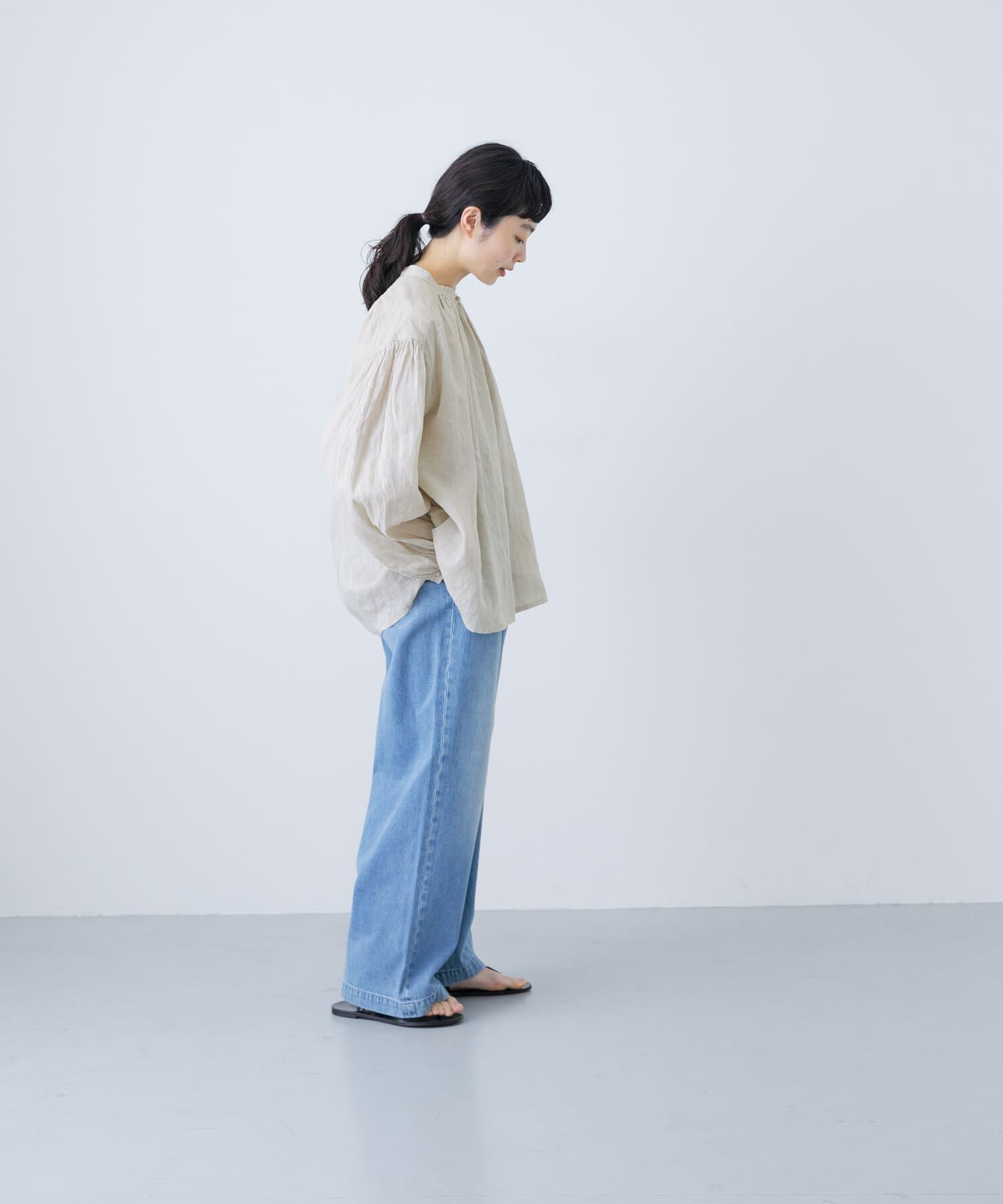 かぐれ「リネンスモックブラウス」|シャツ・ブラウス|