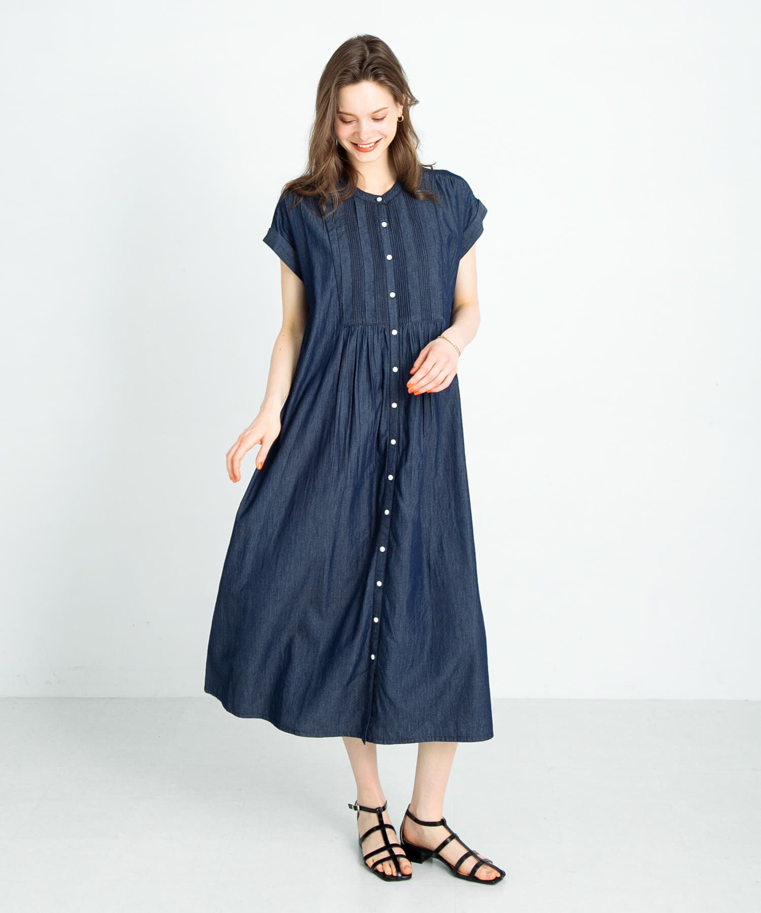 Sonny Label 「デニムピンタックヨークフレンチワンピース」|ワンピース|