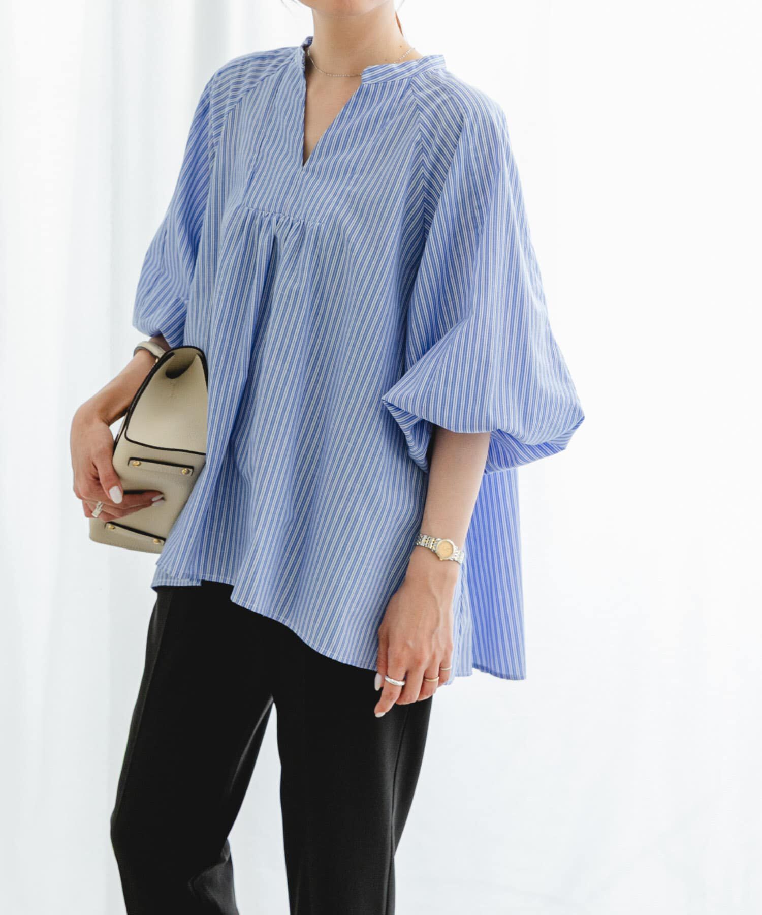 URBAN RESEARCH ROSSO「『UR TECH』F by ROSSO　イージーリネンボリュームブラウス」|シャツ・ブラウス|