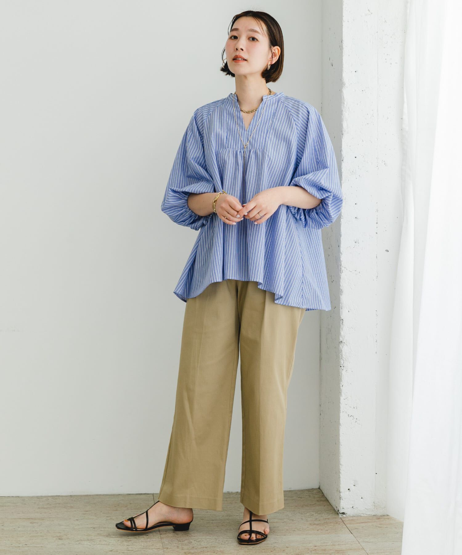 URBAN RESEARCH ROSSO「『UR TECH』F by ROSSO　イージーリネンボリュームブラウス」|シャツ・ブラウス|