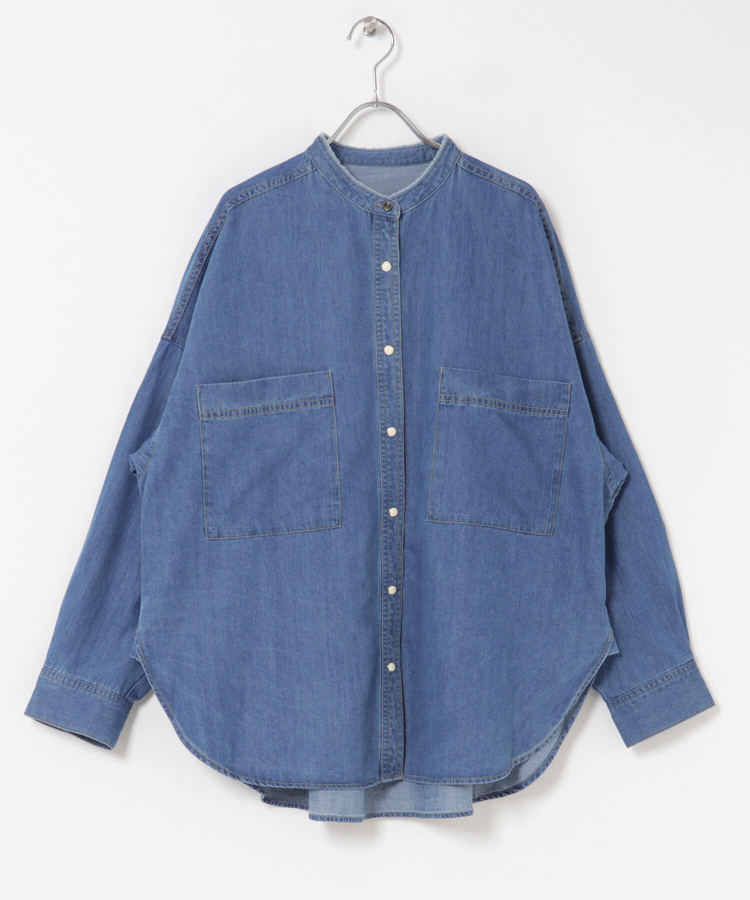 URBAN RESEARCH DOORS「デニムバンドカラーシャツ」|シャツ・ブラウス|