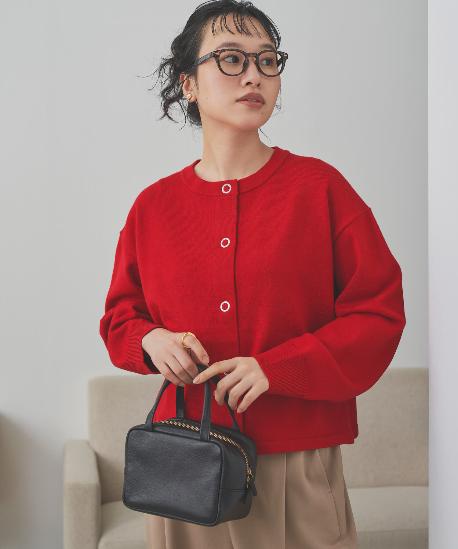 URBAN RESEARCH DOORS「『仁村紗和さん着用』『UR TECH 200日ニット』リングドットカーディガン」|カーディガン|