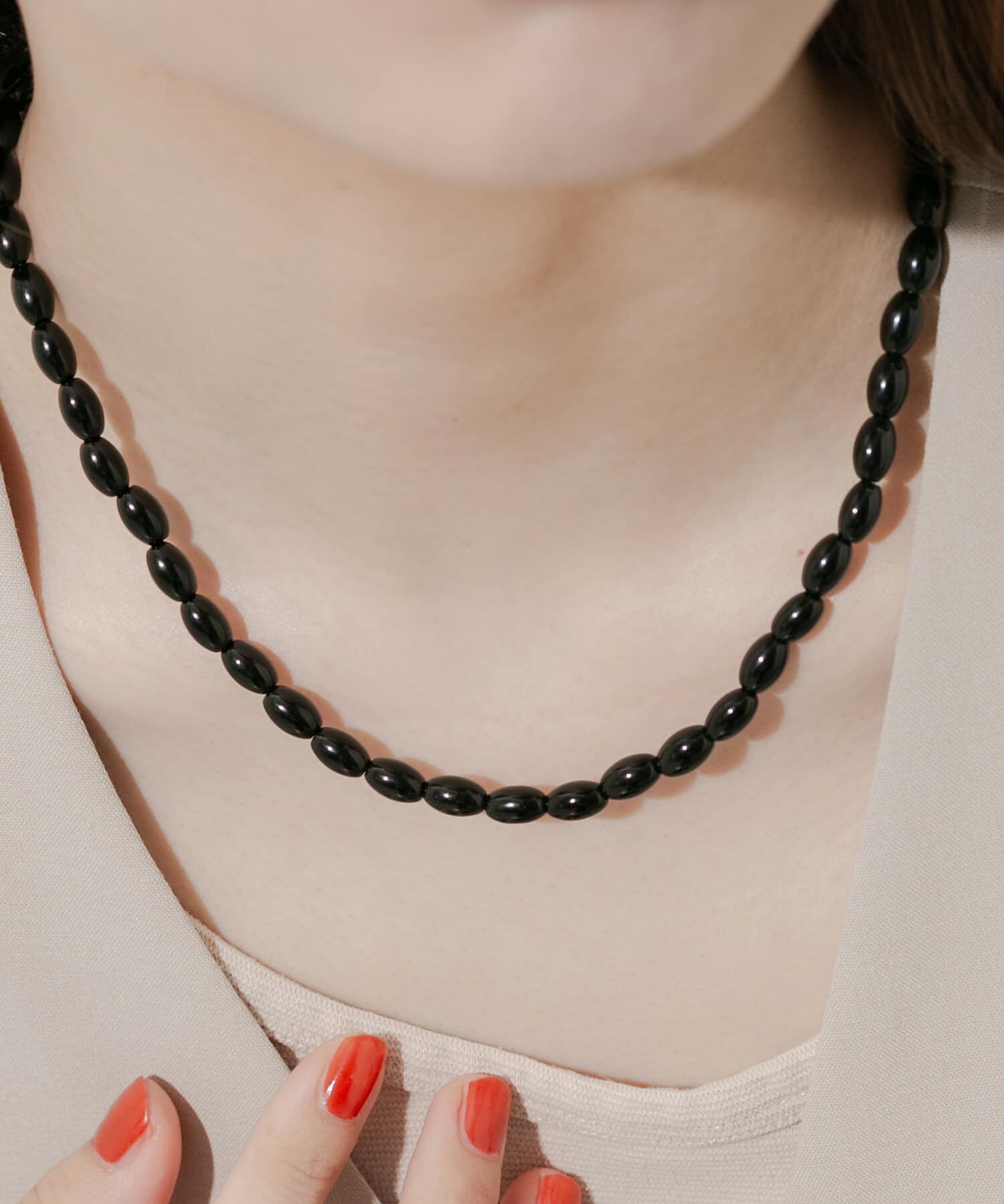 SMELLY「オーバルビーズネックレス」|ネックレス|