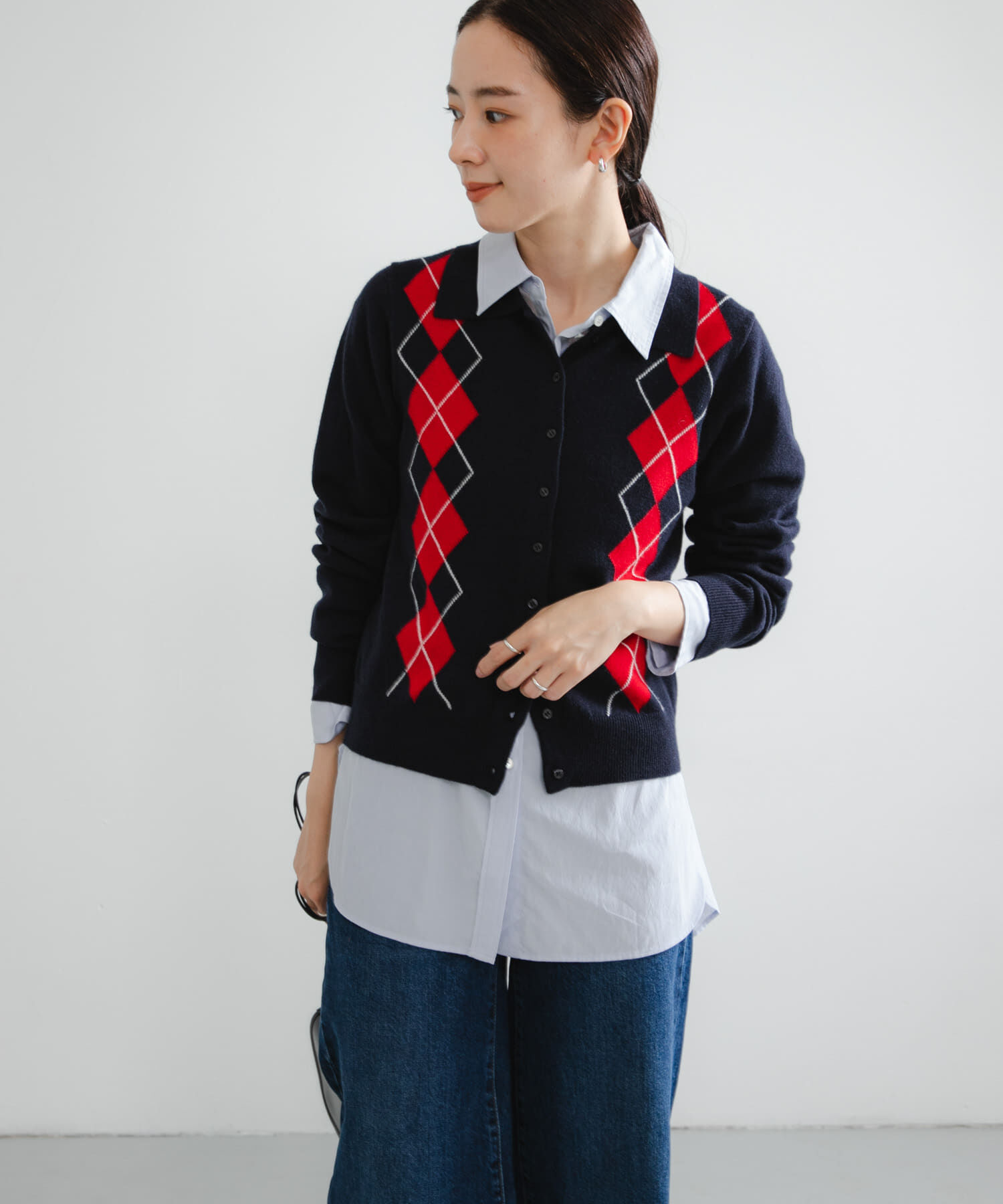 URBAN RESEARCH「アーガイルシャツカラーカーディガン」|ニット・セーター|