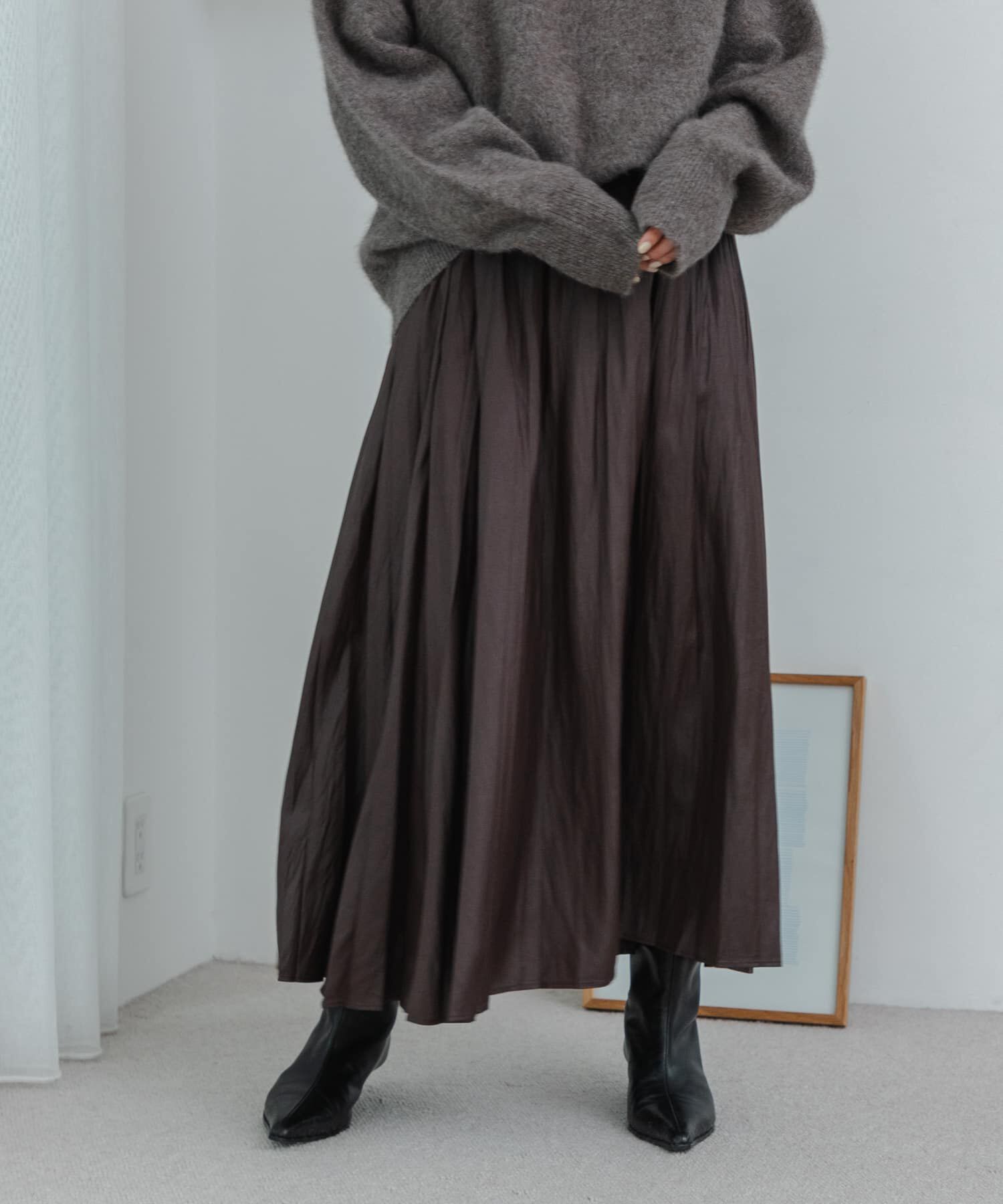 URBAN RESEARCH「チンツプリーツスカート」|スカート|ブラウン