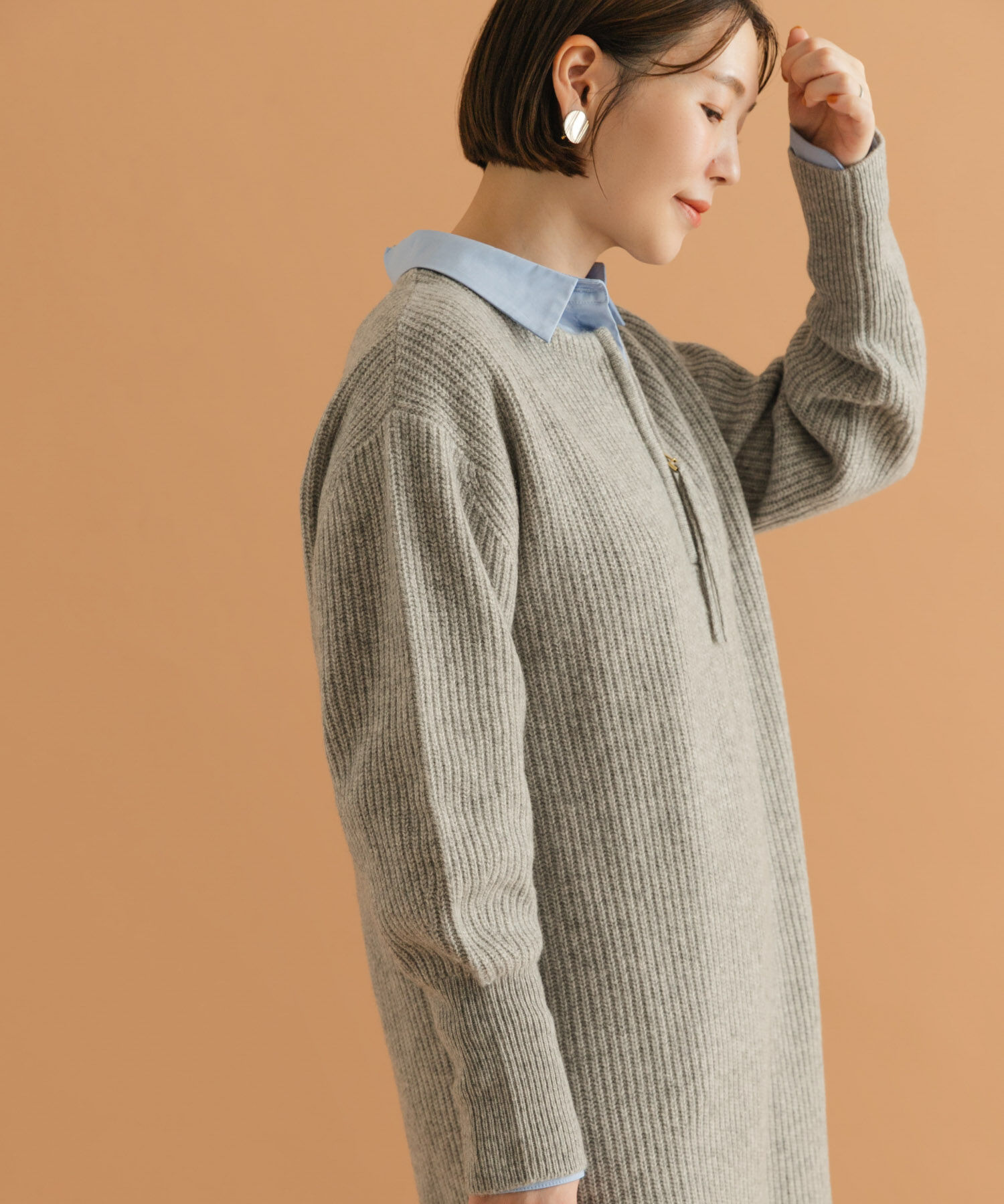 URBAN RESEARCH ROSSO「F by ROSSO　ハミルトン片畦ハーフZIPミニワンピース」|ワンピース|