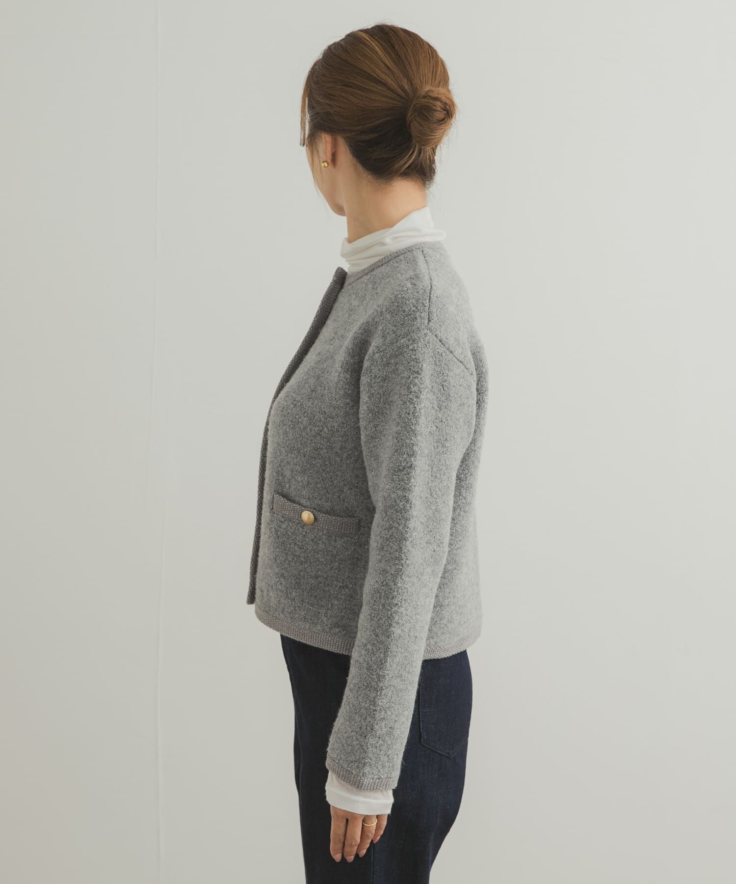 URBAN RESEARCH DOORS「ノーカラーニットカーディガン」|カーディガン|