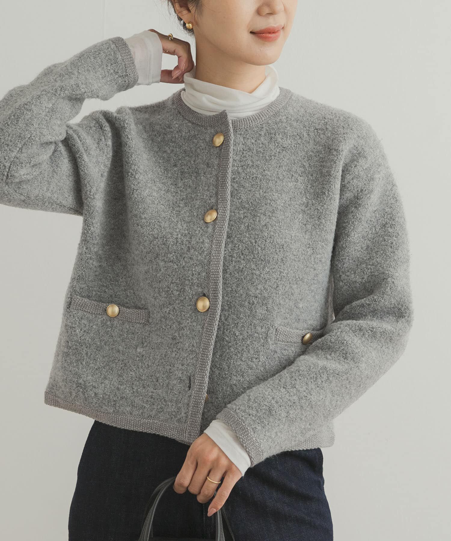 URBAN RESEARCH DOORS「ノーカラーニットカーディガン」|カーディガン|