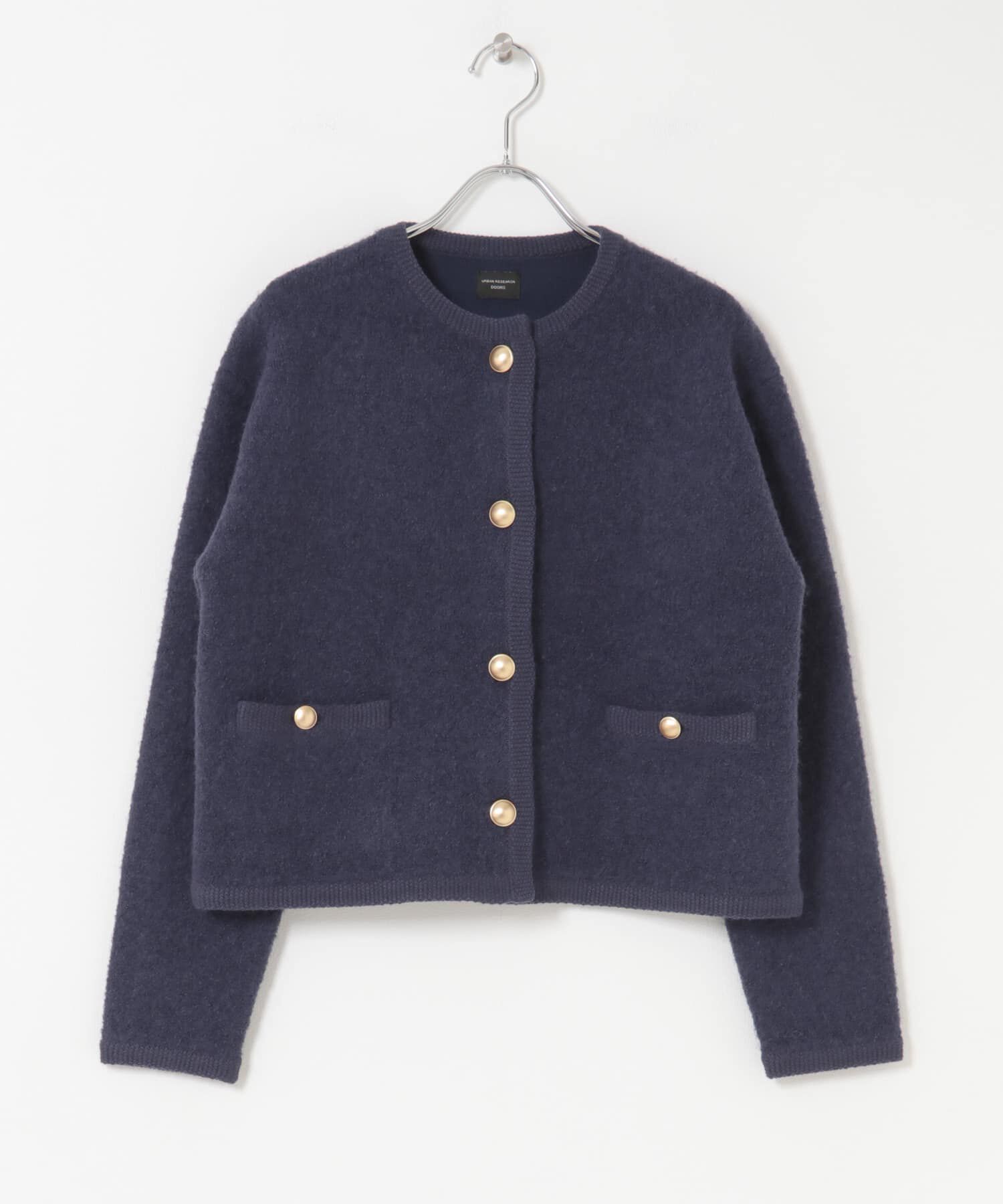 URBAN RESEARCH DOORS「ノーカラーニットカーディガン」|カーディガン|