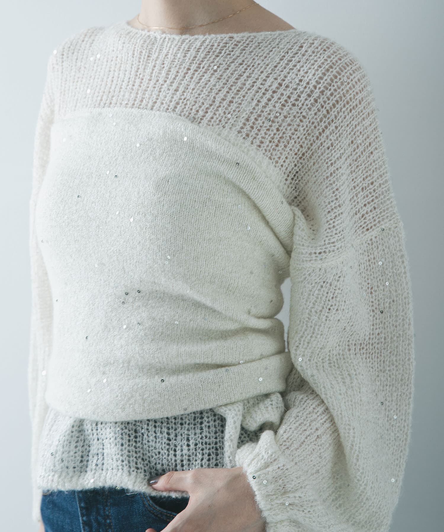 URBAN RESEARCH「スパンコールモヘヤチューブトップ」|チューブトップ|