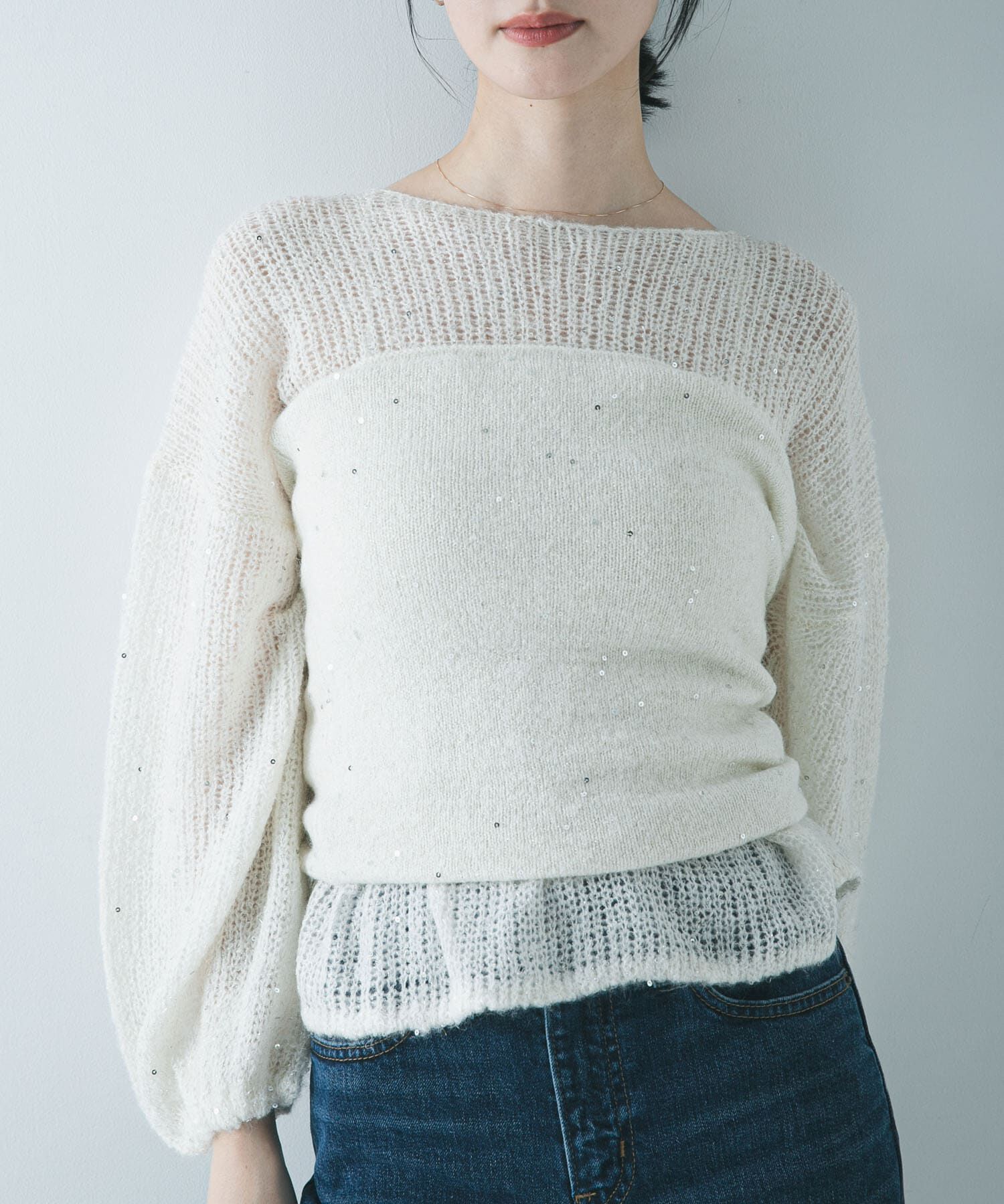 URBAN RESEARCH「スパンコールモヘヤチューブトップ」|チューブトップ|