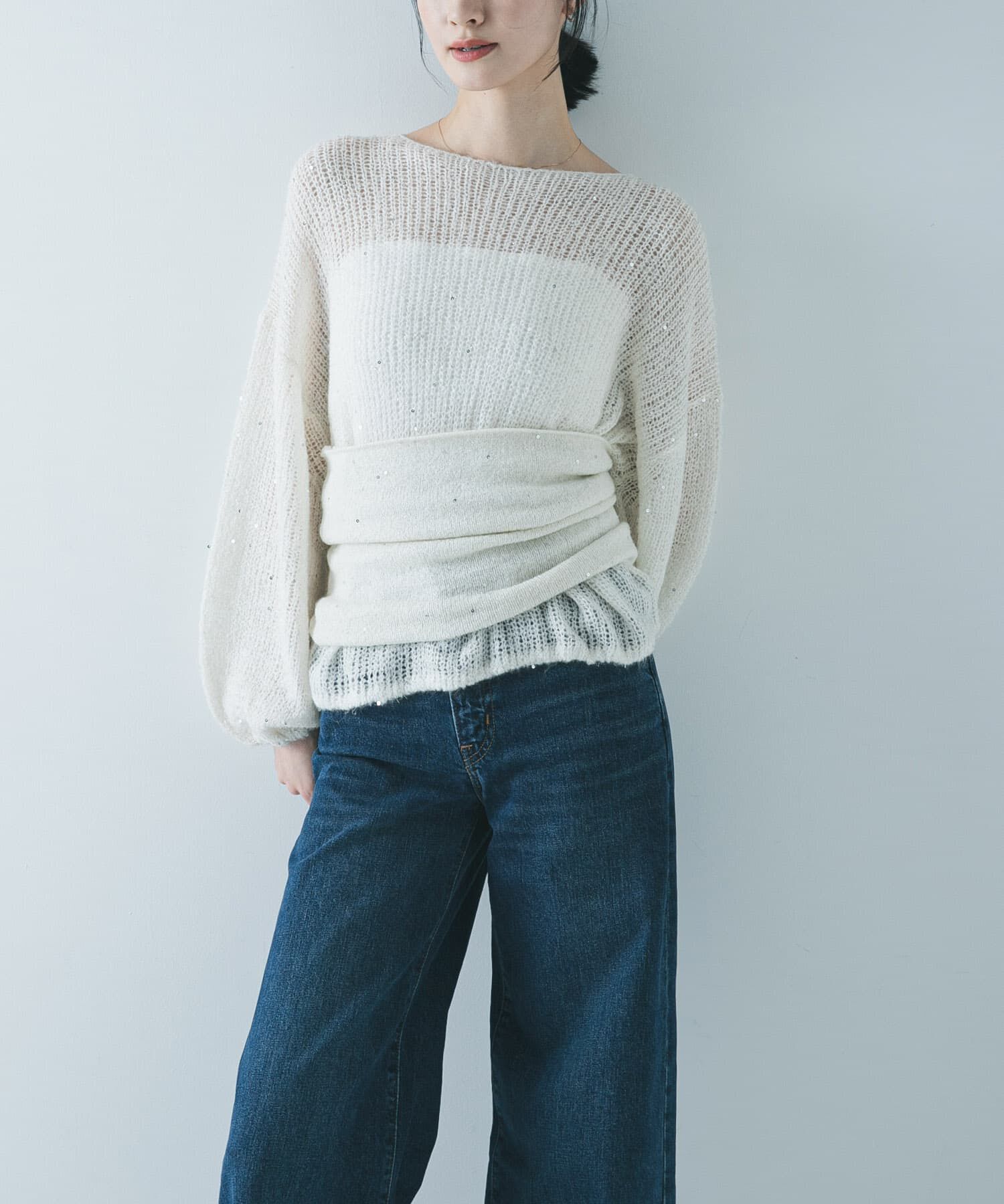 URBAN RESEARCH「スパンコールモヘヤチューブトップ」|チューブトップ|