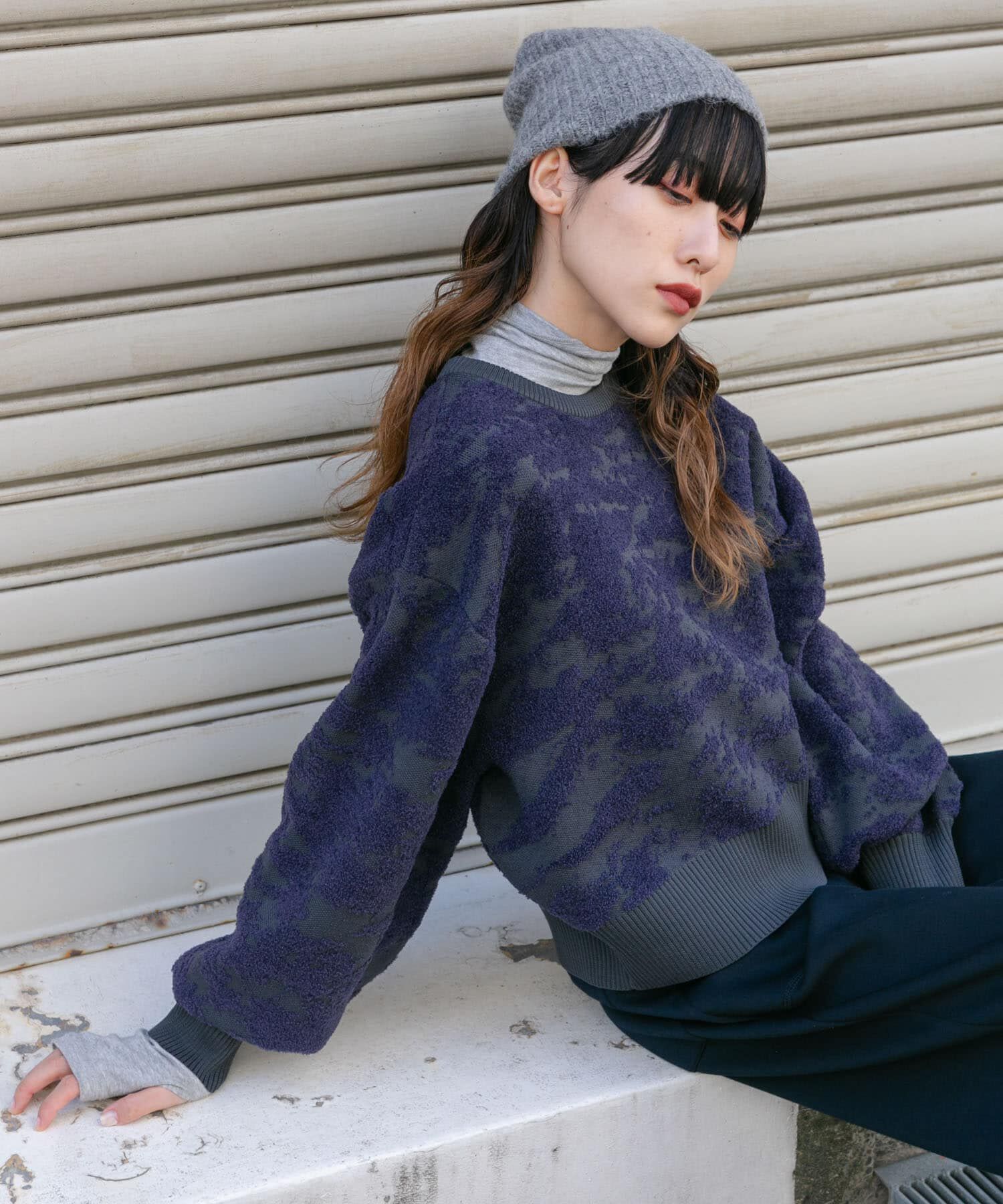  「マーブルジャガードニット」|ニット・セーター|
