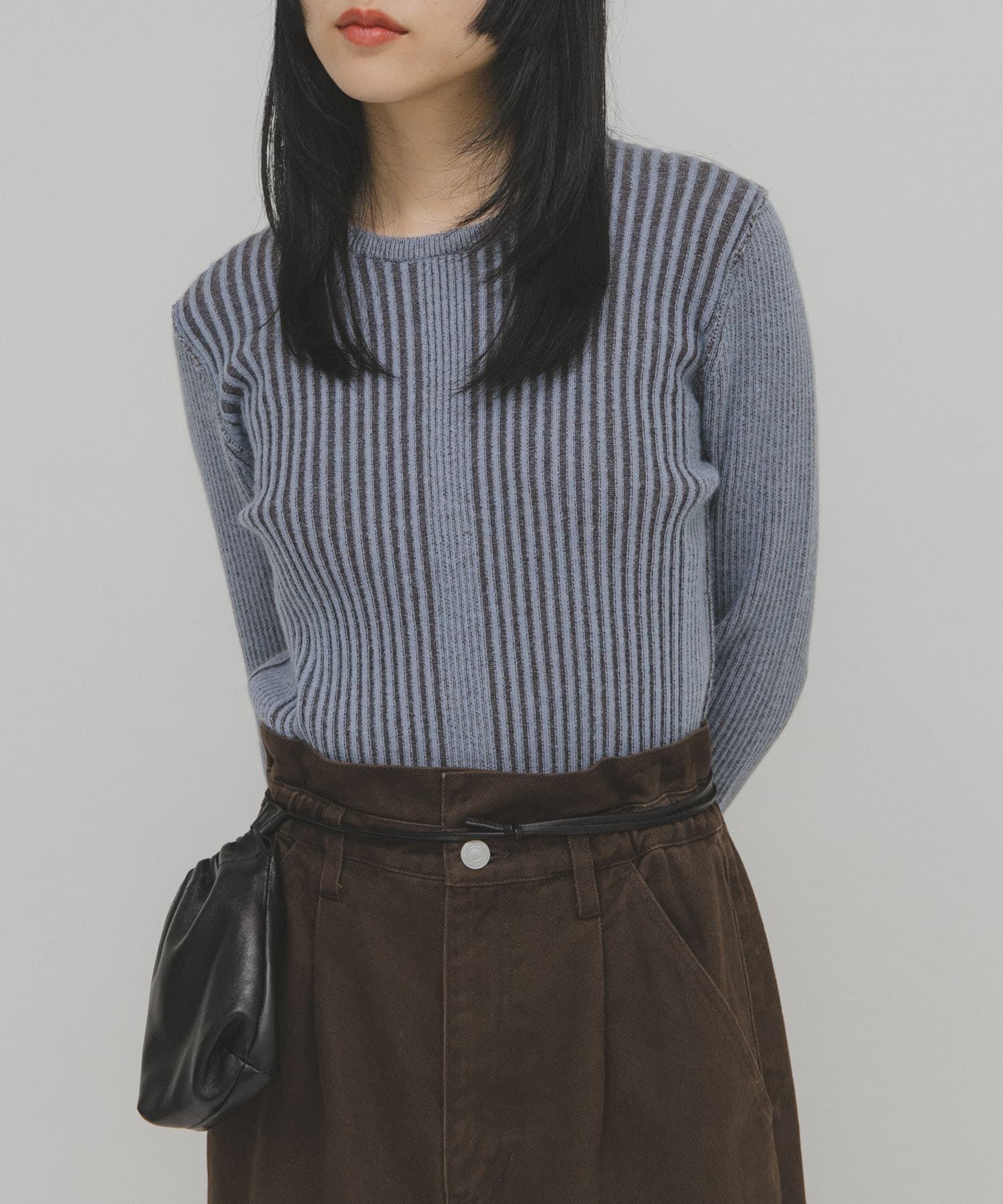  「illi　ランダムRIBクルーネックニット」|ニット・セーター|