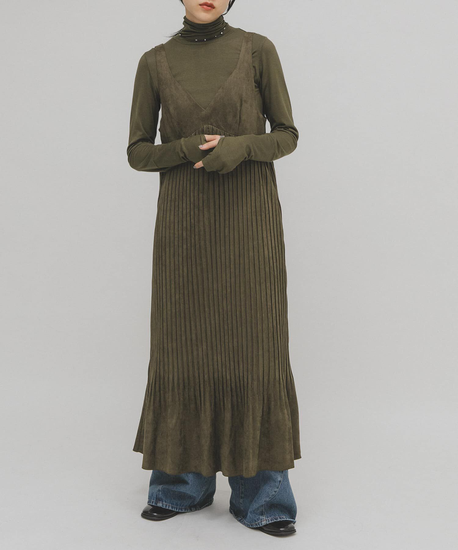  「ピーチスキンプリーツワンピース」|ワンピース|