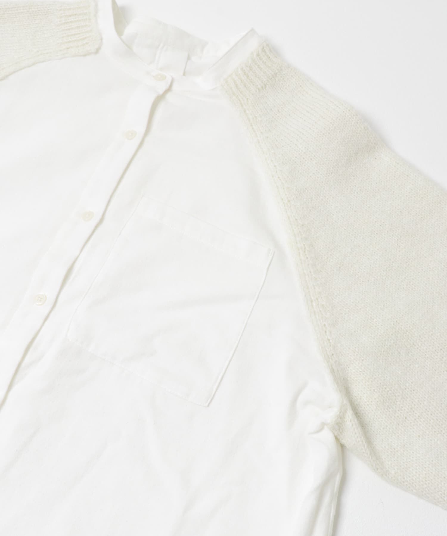  「ニットスリーブデザインシャツ」|シャツ・ブラウス|