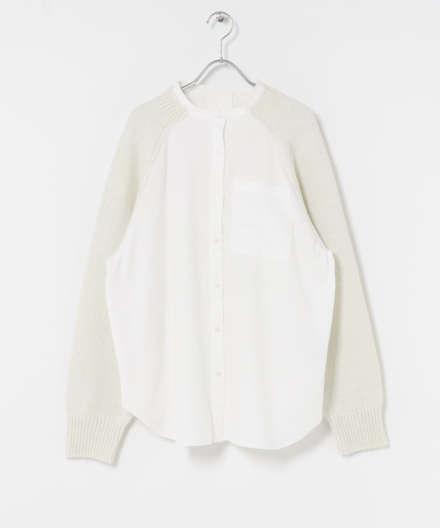  「ニットスリーブデザインシャツ」|シャツ・ブラウス|
