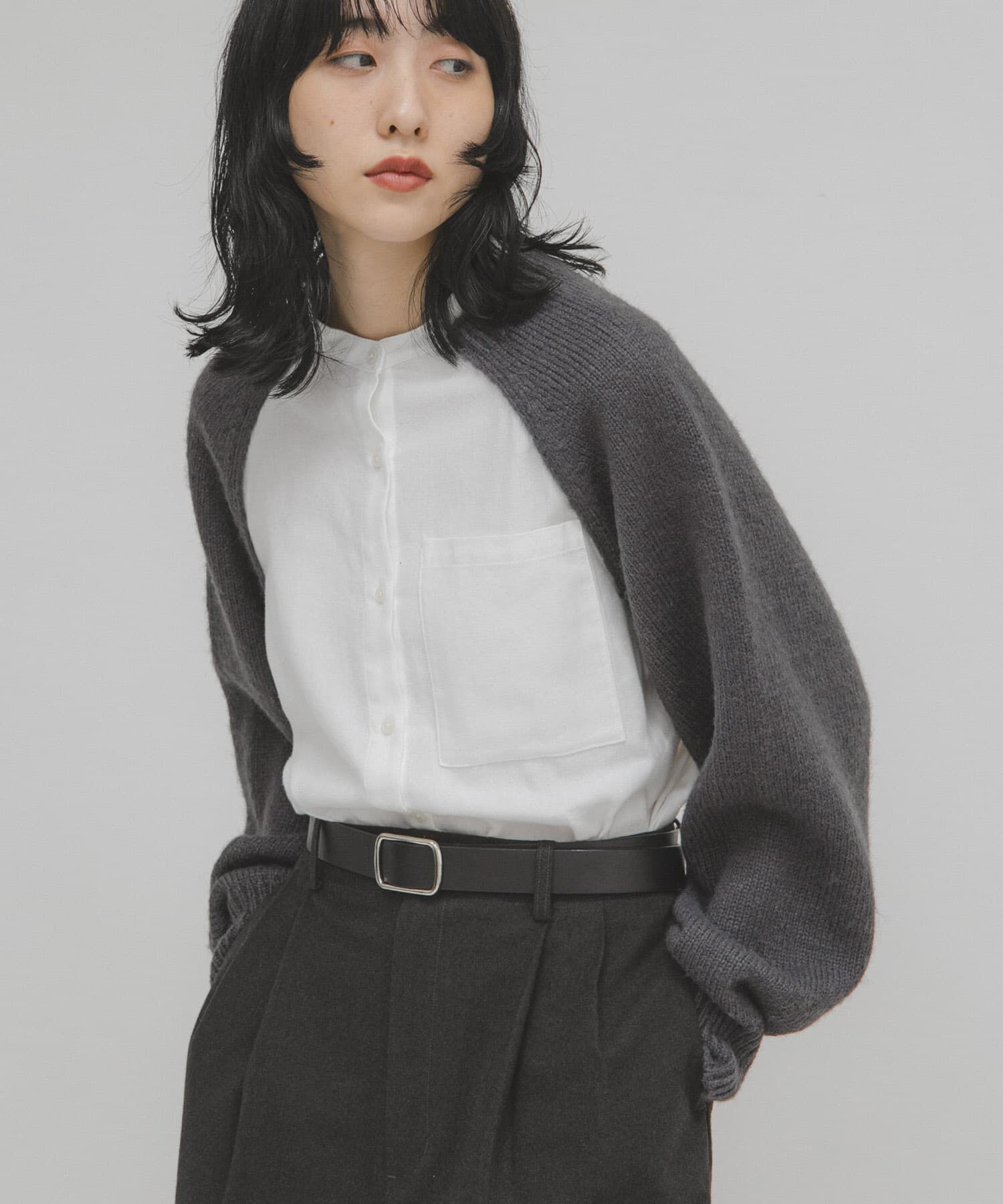  「ニットスリーブデザインシャツ」|シャツ・ブラウス|