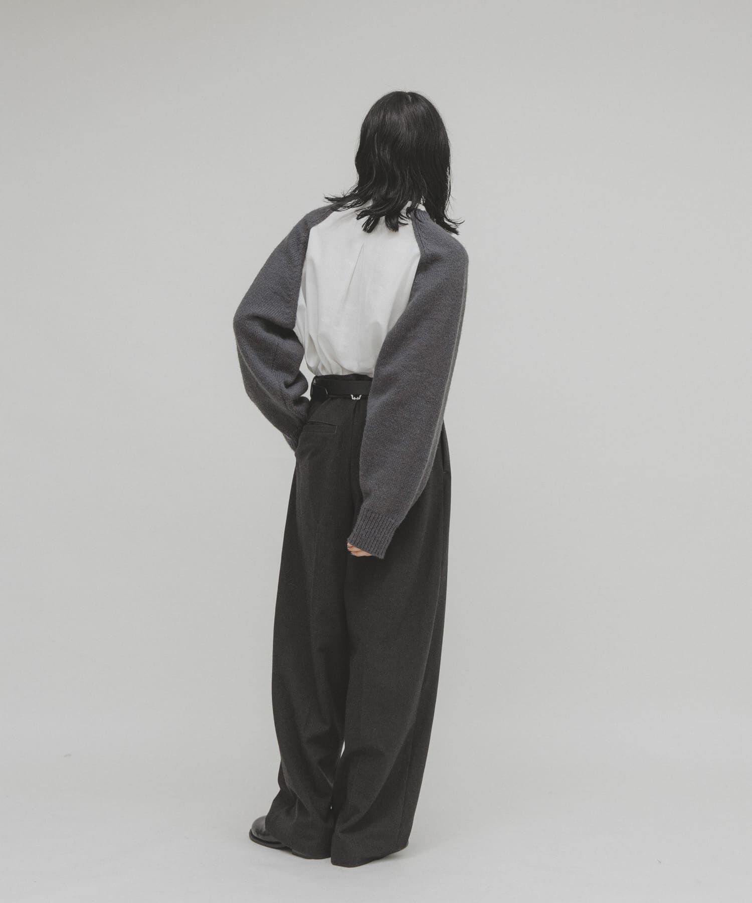  「ニットスリーブデザインシャツ」|シャツ・ブラウス|