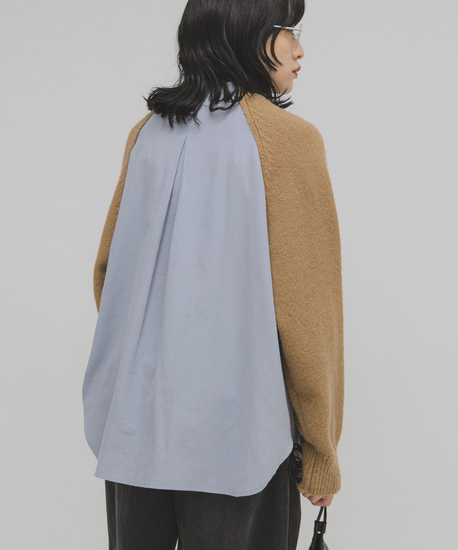  「ニットスリーブデザインシャツ」|シャツ・ブラウス|