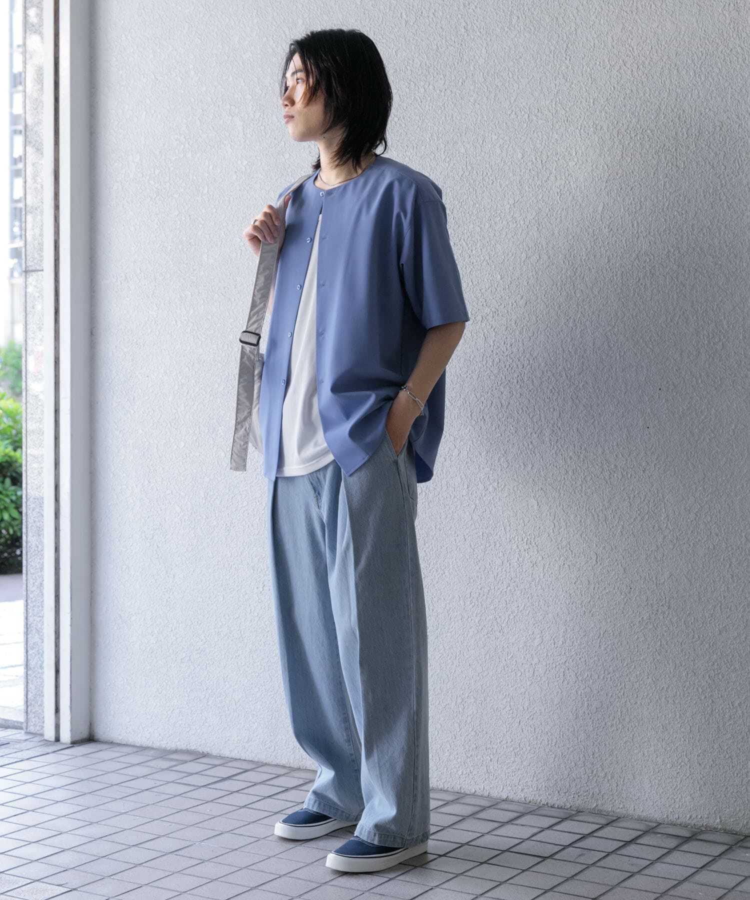 SENSE OF PLACE by URBAN RESEARCH「ノーカラーシャツ(5分袖)」|シャツ・ブラウス|