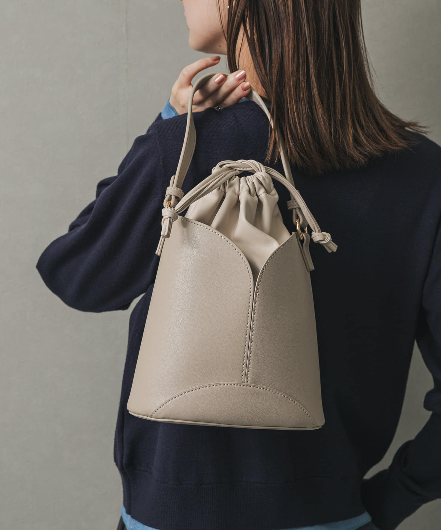 SENSE OF PLACE by URBAN RESEARCH「パネルキンチャクバッグ」|ハンドバッグ|ライトベージュ