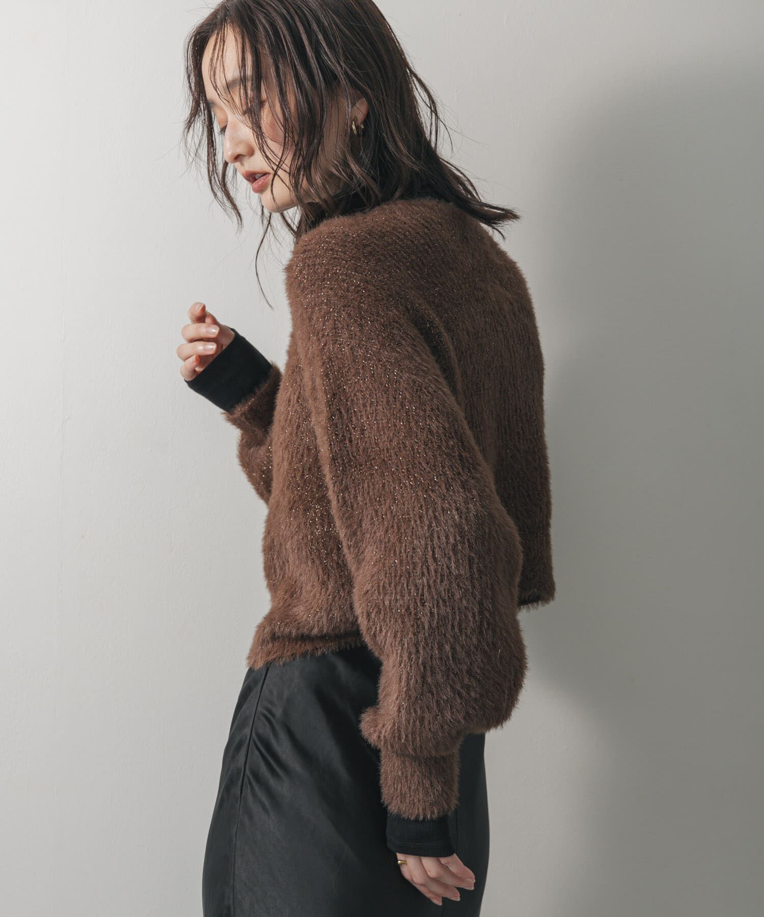 SENSE OF PLACE by URBAN RESEARCH「『一部WEB限定カラー』ラメシャギークロップドカーディガン」|カーディガン|