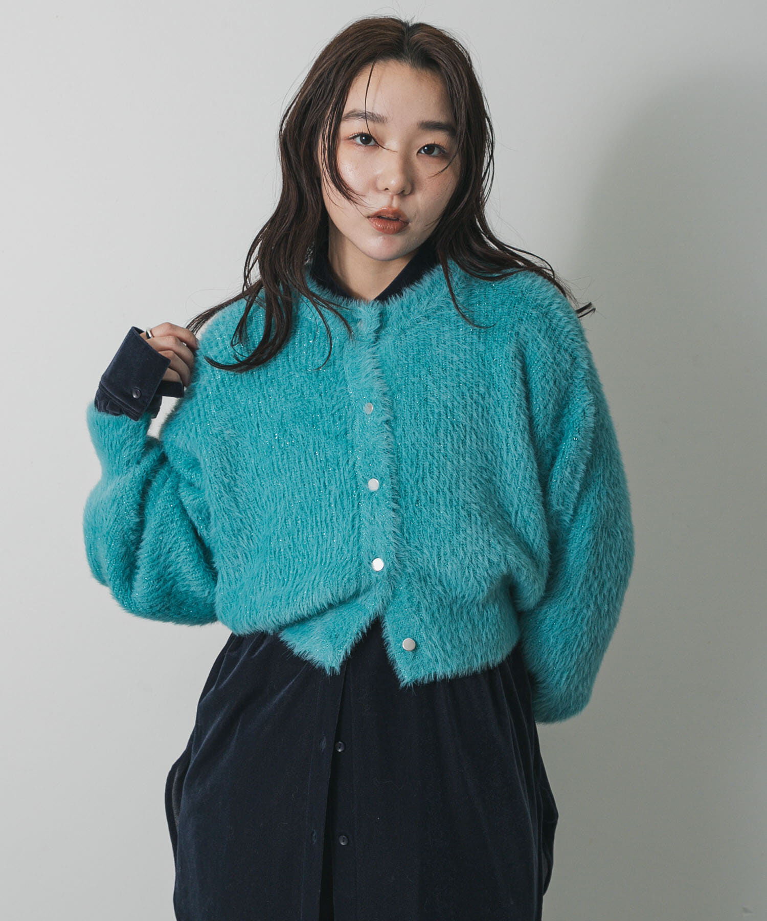 SENSE OF PLACE by URBAN RESEARCH「『一部WEB限定カラー』ラメシャギークロップドカーディガン」|カーディガン|