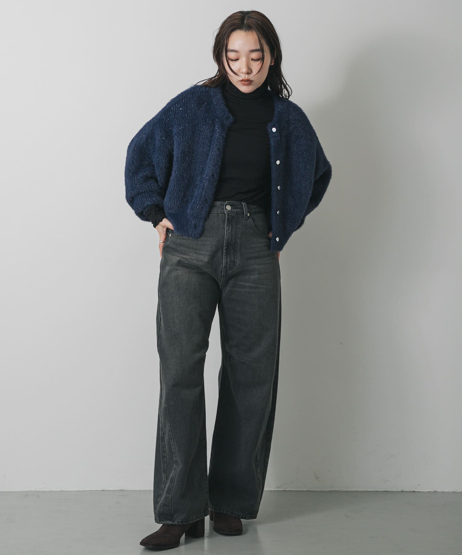 SENSE OF PLACE by URBAN RESEARCH「『一部WEB限定カラー』ラメシャギークロップドカーディガン」|カーディガン|