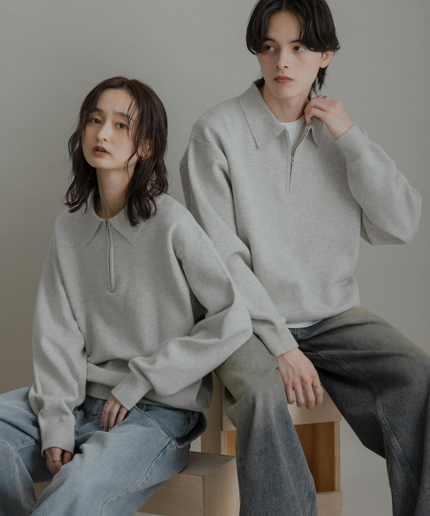 SENSE OF PLACE by URBAN RESEARCH「『ユニセックス』スウェットライクハーフジップニット」|ニット・セーター|