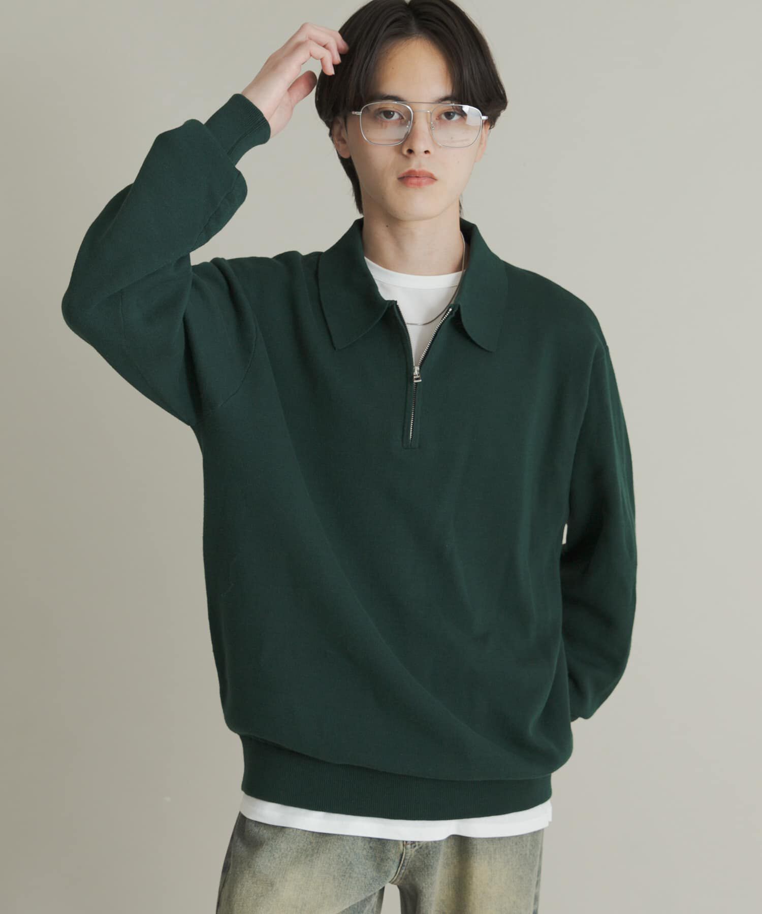 SENSE OF PLACE by URBAN RESEARCH「『ユニセックス』スウェットライクハーフジップニット」|ニット・セーター|