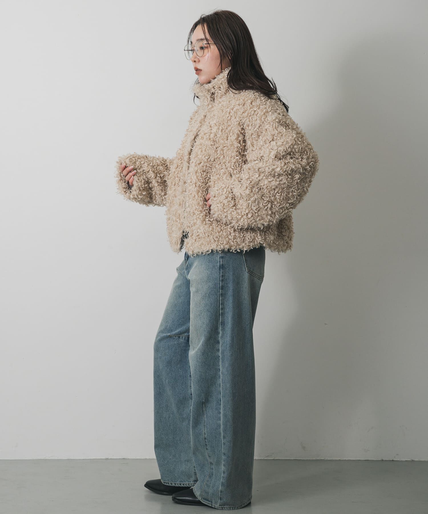 SENSE OF PLACE by URBAN RESEARCH「プードルファーミドルジャケット」|ノーカラーコート|