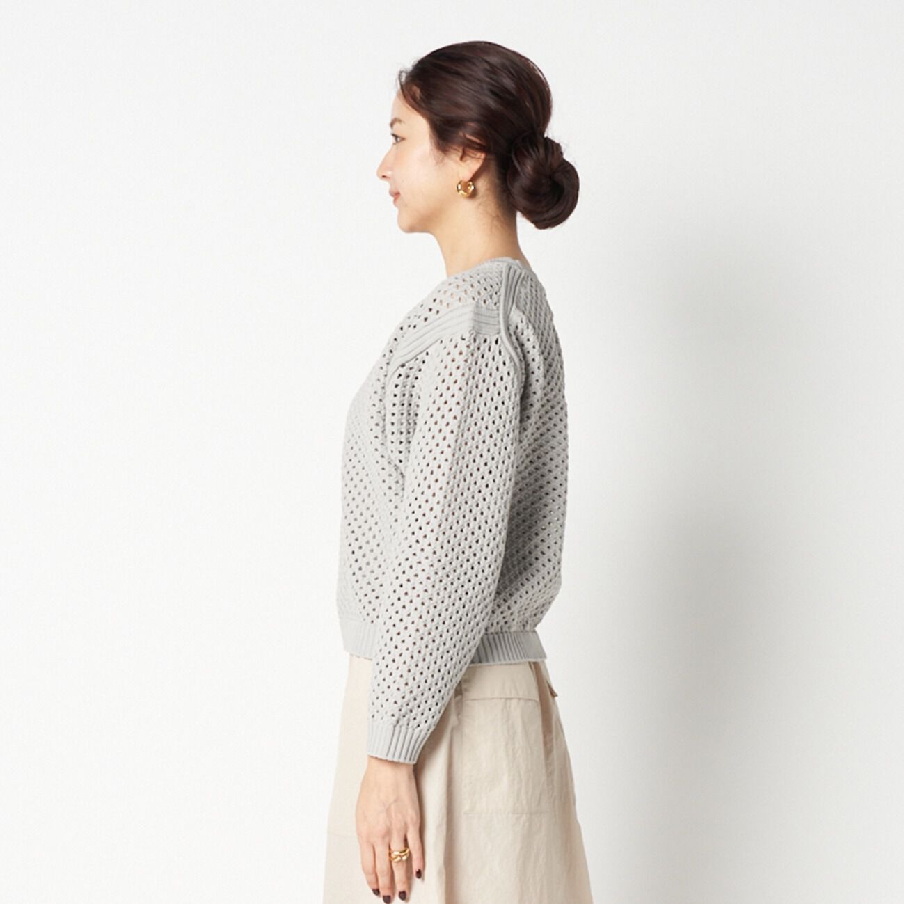 HELIOPOLE「HELIOPOLE EYELET KNIT CREW NECK」|ニット・セーター|