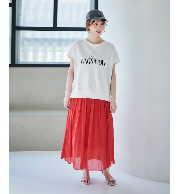 le.coeur blanc「《手洗い可能》ミニ裏毛ロゴフレンチプルオーバー」|Tシャツ・カットソー|