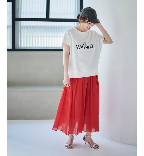 le.coeur blanc「《手洗い可能》ミニ裏毛ロゴフレンチプルオーバー」|Tシャツ・カットソー|