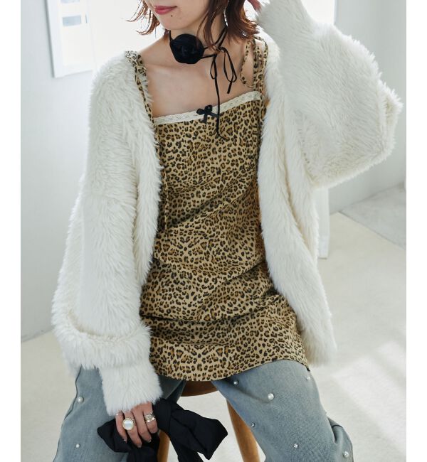 MAJESTICLEGON「ローズモチーフミニキャミワンピース」|ワンピース|ベージュ柄