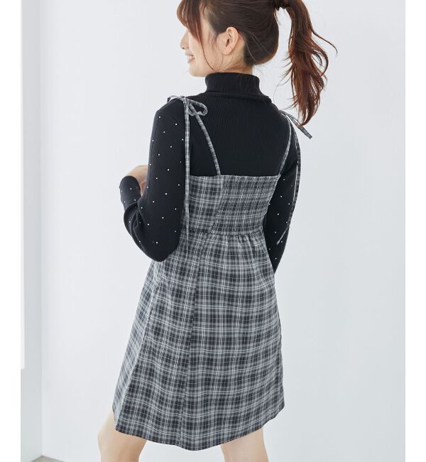 MAJESTICLEGON「ローズモチーフミニキャミワンピース」|ワンピース|