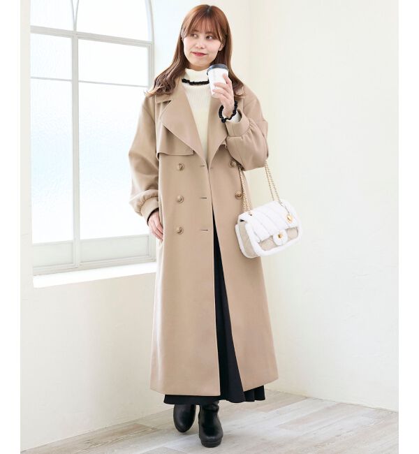  「レディロングチェスターコート」|チェスターコート|ベージュ